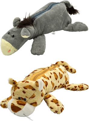 

Talesara Donkey and Tiger Animal Cotton Pencil Box For Kids Boy and Girls - 2 Pcs. Combo Fancy stationary Pouch - PCMB289 Pouch(Multicolor)