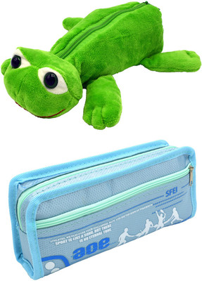 

Hrinkar Cartoon Animal and Printed Art Plastic Pencil Boxes(Set of 2, Multicolor)