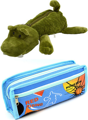 

Hrinkar Cartoon Animal and Printed Art Plastic Pencil Boxes(Set of 2, Multicolor)