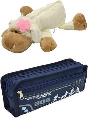

Hrinkar Cartoon Animal and Printed Art Plastic Pencil Boxes(Set of 2, Multicolor)