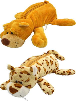

Talesara Dog and Tiger Animal Cotton Pencil Box For Kids Boy and Girls - 2 Pcs. Combo Fancy stationary Pouch - PCMB144 Pouch(Brown)