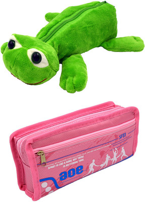 

Talesara Frog and Printed Pencil Box For Kids Boy and Girls - 2 Pcs. Combo Fancy stationary Pouch - PCMB025 Pouch(Multicolor)