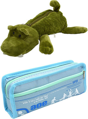 

Hrinkar Cartoon Animal and Printed Art Plastic Pencil Boxes(Set of 2, Multicolor)
