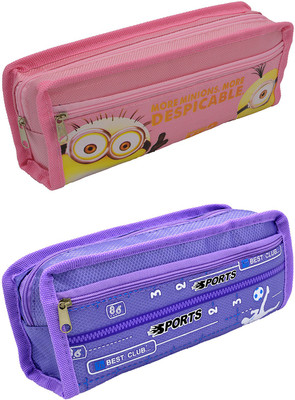 

Hrinkar Cartoon Printed Art Plastic Pencil Boxes(Set of 2, Multicolor)