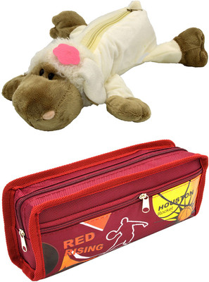 

Hrinkar Cartoon Animal and Printed Art Plastic Pencil Boxes(Set of 2, Multicolor)