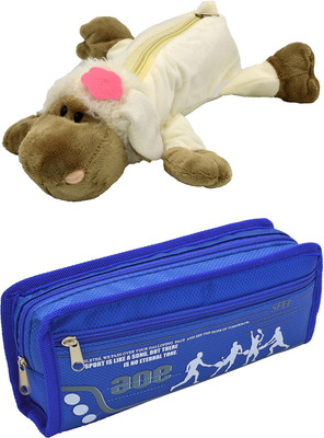 

Talesara Dog and Printed Pencil Box For Kids Boy and Girls - 2 Pcs. Combo Fancy stationary Pouch - PCMB057 Pouch(Multicolor)