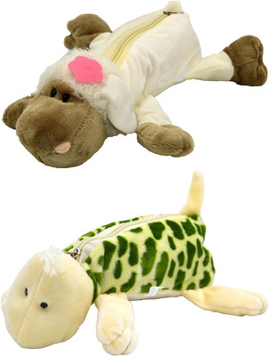 

Talesara Dog and Tortoise Animal Cotton Pencil Box For Kids Boy and Girls - 2 Pcs. Combo Fancy stationary Pouch - PCMB041 Pouch(Multicolor)