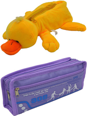 

Talesara Duck and Printed Pencil Box For Kids Boy and Girls - 2 Pcs. Combo Fancy stationary Pouch - PCMB095 Pouch(Multicolor)