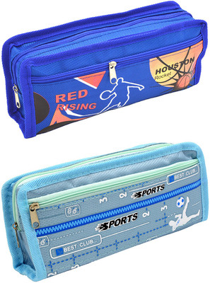 

Talesara Printed Pencil Box For Kids Boy and Girls - 2 Pcs. Combo Fancy stationary Pouch - PCMB493 Pouch(Blue)
