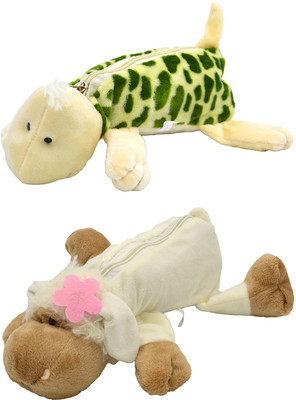 

Hrinkar Cartoon Animal Art Plastic Pencil Boxes(Set of 2, Multicolor)