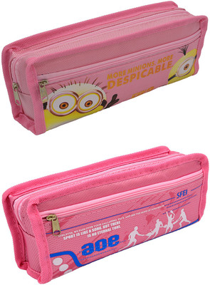 

Talesara Printed Pencil Box For Kids Boy and Girls - 2 Pcs. Combo Fancy stationary Pouch - PCMB445 Pouch(Pink)
