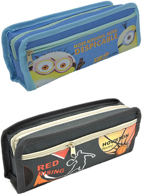 

Hrinkar Cartoon Printed Art Plastic Pencil Boxes(Set of 2, Multicolor)