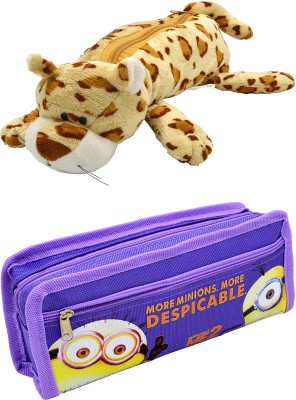 

Hrinkar Cartoon Animal and Printed Art Plastic Pencil Boxes(Set of 2, Multicolor)