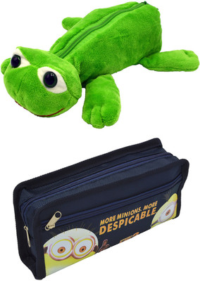 

Hrinkar Cartoon Animal and Printed Art Plastic Pencil Boxes(Set of 2, Multicolor)