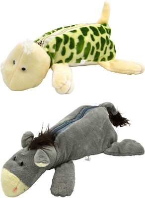 

Hrinkar Cartoon Animal Art Plastic Pencil Boxes(Set of 2, Multicolor)