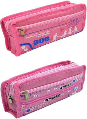 

Hrinkar Cartoon Printed Art Plastic Pencil Boxes(Set of 2, Pink)