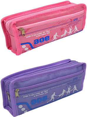 

Talesara Printed Pencil Box For Kids Boy and Girls - 2 Pcs. Combo Fancy stationary Pouch - PCMB601 Pouch(Multicolor)