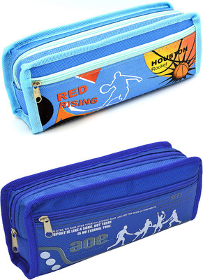 

Talesara Printed Pencil Box For Kids Boy and Girls - 2 Pcs. Combo Fancy stationary Pouch - PCMB532 Pouch(Blue)