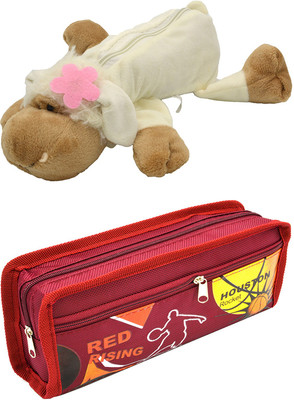 

Hrinkar Cartoon Animal and Printed Art Plastic Pencil Boxes(Set of 2, Multicolor)