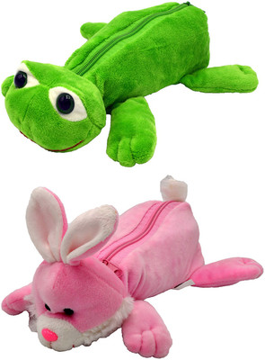 

Hrinkar Cartoon Animal Art Plastic Pencil Boxes(Set of 2, Multicolor)