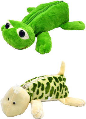 

Talesara Frog and Tortoise Animal Cotton Pencil Box For Kids Boy and Girls - 2 Pcs. Combo Fancy stationary Pouch - PCMB006 Pouch(Green)