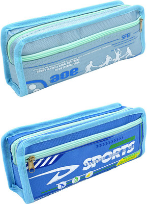 

Talesara Printed Pencil Box For Kids Boy and Girls - 2 Pcs. Combo Fancy stationary Pouch - PCMB595 Pouch(Blue)