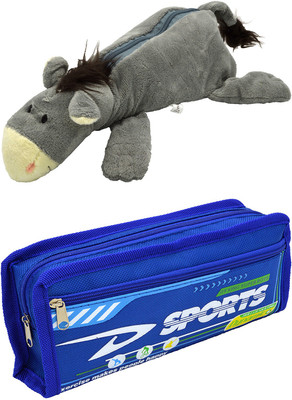 

Hrinkar Cartoon Animal and Printed Art Plastic Pencil Boxes(Set of 2, Multicolor)