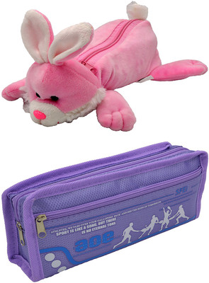 

Talesara Rabbit and Printed Pencil Box For Kids Boy and Girls - 2 Pcs. Combo Fancy stationary Pouch - PCMB128 Pouch(Multicolor)