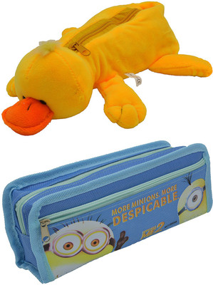 

Hrinkar Cartoon Animal and Printed Art Plastic Pencil Boxes(Set of 2, Multicolor)