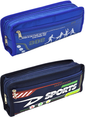 

Hrinkar Cartoon Printed Art Plastic Pencil Boxes(Set of 2, Blue)