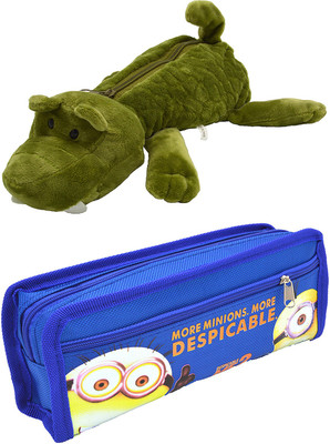 

Hrinkar Cartoon Animal and Printed Art Plastic Pencil Boxes(Set of 2, Multicolor)