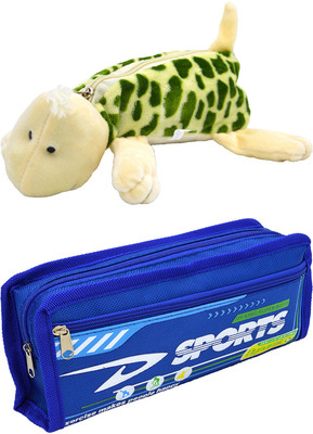 

Hrinkar Cartoon Animal and Printed Art Plastic Pencil Boxes(Set of 2, Multicolor)