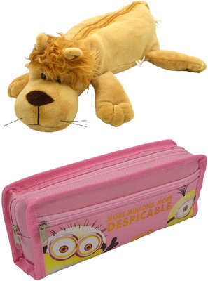 

Hrinkar Cartoon Animal and Printed Art Plastic Pencil Boxes(Set of 2, Multicolor)