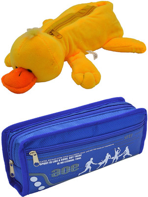 

Hrinkar Cartoon Animal and Printed Art Plastic Pencil Boxes(Set of 2, Multicolor)