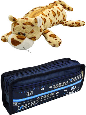 

Hrinkar Cartoon Animal and Printed Art Plastic Pencil Boxes(Set of 2, Multicolor)