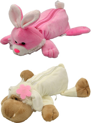 

Talesara Rabbit and Dog Animal Cotton Pencil Box For Kids Boy and Girls - 2 Pcs. Combo Fancy stationary Pouch - PCMB110 Pouch(Multicolor)