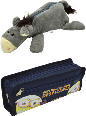 

Hrinkar Cartoon Animal and Printed Art Plastic Pencil Boxes(Set of 2, Multicolor)
