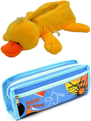 

Hrinkar Cartoon Animal and Printed Art Plastic Pencil Boxes(Set of 2, Multicolor)
