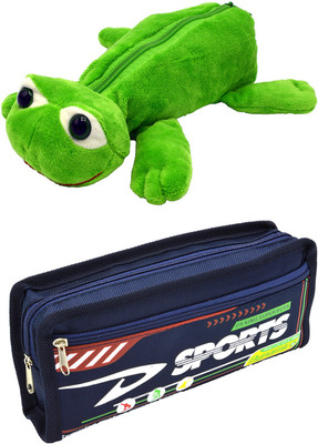 

Talesara Frog and Printed Pencil Box For Kids Boy and Girls - 2 Pcs. Combo Fancy stationary Pouch - PCMB028 Pouch(Multicolor)