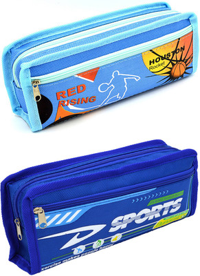 

Talesara Printed Pencil Box For Kids Boy and Girls - 2 Pcs. Combo Fancy stationary Pouch - PCMB537 Pouch(Blue)