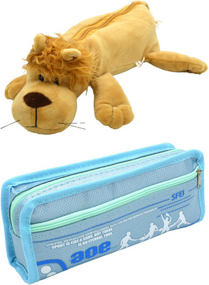 

Hrinkar Cartoon Animal and Printed Art Plastic Pencil Boxes(Set of 2, Multicolor)