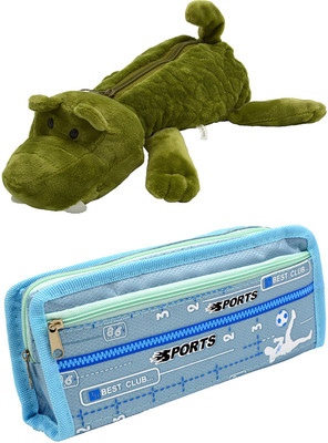 

Hrinkar Cartoon Animal and Printed Art Plastic Pencil Boxes(Set of 2, Multicolor)