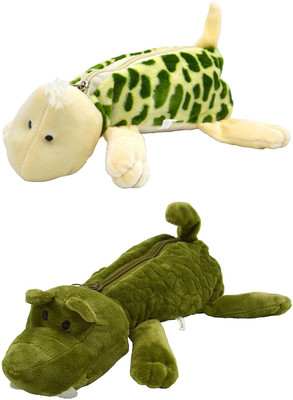 

Talesara Tortoise and Dog Animal Cotton Pencil Box For Kids Boy and Girls - 2 Pcs. Combo Fancy stationary Pouch - PCMB202 Pouch(Green)