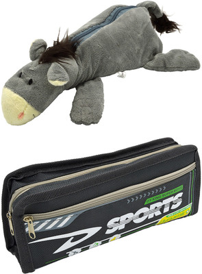 

Talesara Donkey and Printed Pencil Box For Kids Boy and Girls - 2 Pcs. Combo Fancy stationary Pouch - PCMB309 Pouch(Grey)