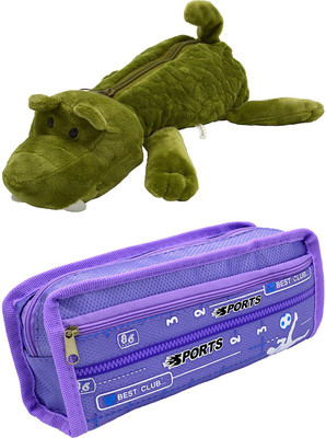 

Hrinkar Cartoon Animal and Printed Art Plastic Pencil Boxes(Set of 2, Multicolor)