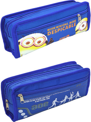 

Hrinkar Cartoon Printed Art Plastic Pencil Boxes(Set of 2, Blue)