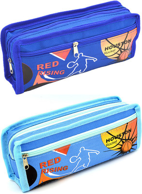 

Hrinkar Cartoon Printed Art Plastic Pencil Boxes(Set of 2, Blue)