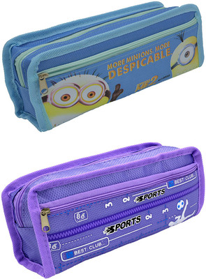 

Hrinkar Cartoon Printed Art Plastic Pencil Boxes(Set of 2, Multicolor)
