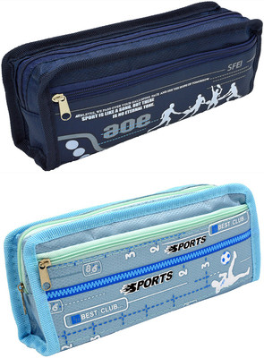 

Talesara Printed Pencil Box For Kids Boy and Girls - 2 Pcs. Combo Fancy stationary Pouch - PCMB586 Pouch(Blue)