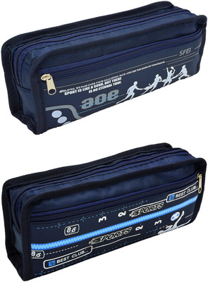 

Talesara Printed Pencil Box For Kids Boy and Girls - 2 Pcs. Combo Fancy stationary Pouch - PCMB585 Pouch(Blue)